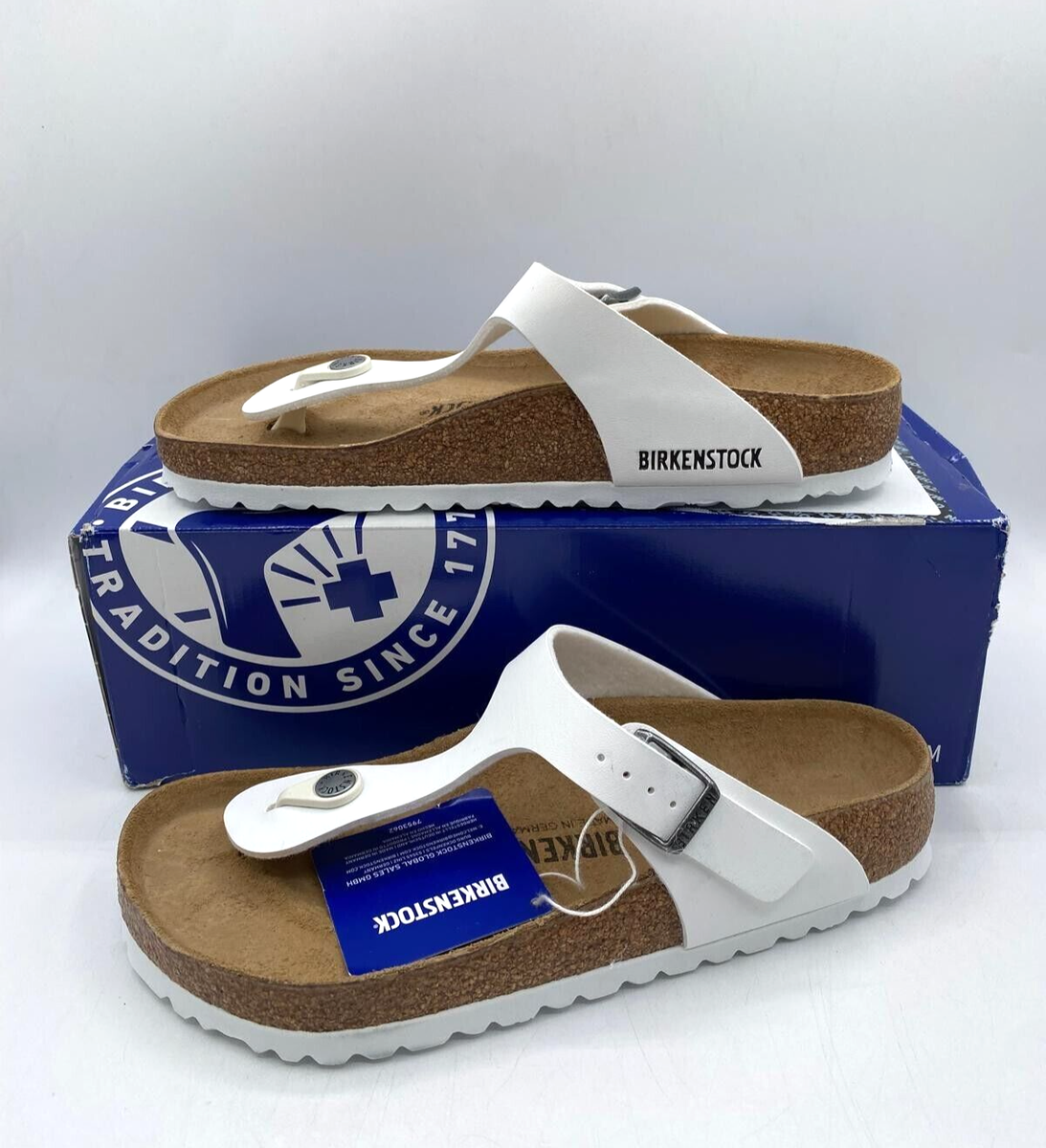 Birkenstock Gizeh Regular Fit Birko Flor White US Size Men's Women's EU  38
