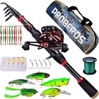 Fishing Rod and Reel Combo 6.9ft Carbon Fiber Telescopic Fishing Pole with Lures