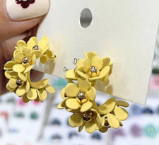 Fashion New Style Yellow Flower Hoop Earrings