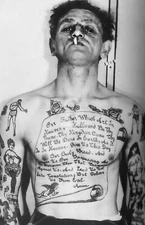 Vintage Tattoo RPPC Photo Postcard Copy