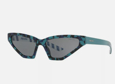 Prada PR 12VS 57 Camouflage Green/Grey Butterfly Millenn Sunglasses -New w/ Case