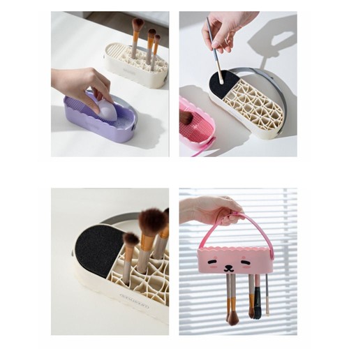 Sponge Makeup Brush Cleaner Panda Makeup Brushes Rack Women - Picture 10 of 16