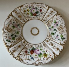 Assiette Porcelaine de Paris décor fleurs peint main