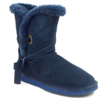 Lamo Water and Stain Resistant Suede Tassel Mid Boots Medora Navy