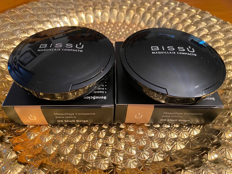 LOT OF TWO 2 BISSU PROFESSIONAL POWDER MAKEUP #9 SHELL BEIGE BEAUTY FACE PRESSED - Image 3 of 4