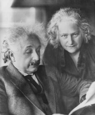 Theoretical physicist Albert Einstein second wife Elsa circa 1935 Old Photo