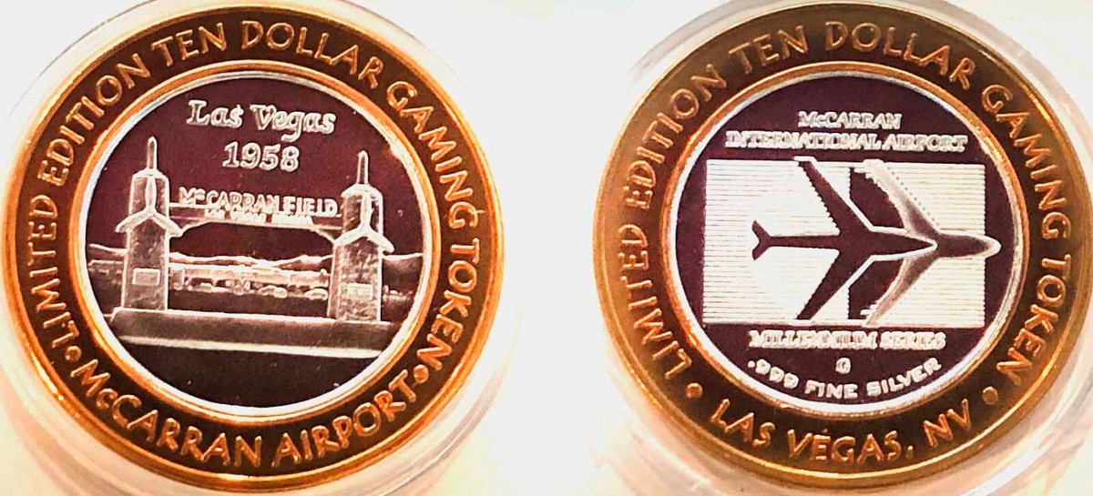 McCarran Airport Casino Las Vegas .6 Oz 999 Silver Strike 1990s