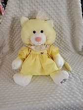 Fisher Price Puffalump 17 inch Yellow Cat with Yellow Dress Vintage 1986 Plush
