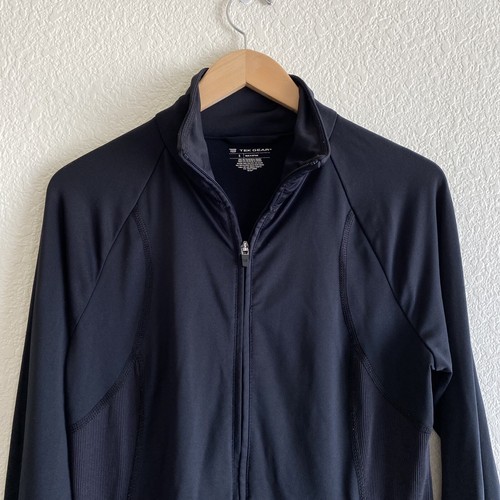 Tek Gear Black Workout Activewear Full Zip Jacket Gym Size S - Picture 3 of 6