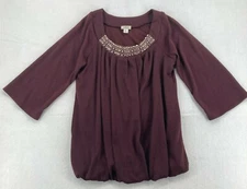 NWOT Creative Design Works Women's 3/4 Sleeve Burgundy Sweater Small