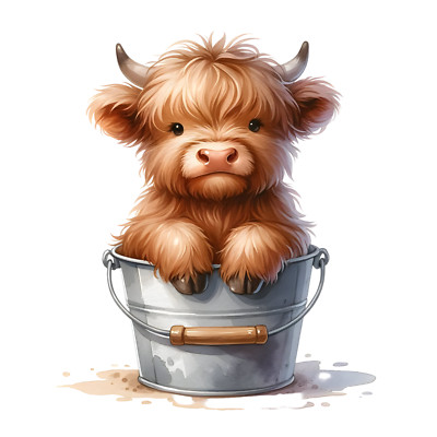 XXL 18X18 Car Sticker Baby Highland Cow Vinyl Decal