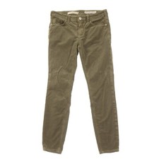 Pilcro by Anthropologie High Rise Skinny Velvet Pants Womens Petite 26P Green