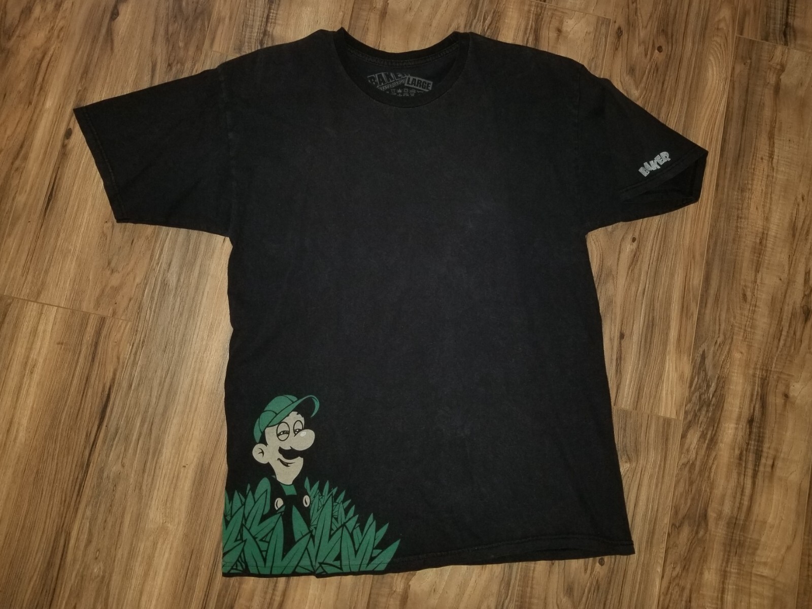 Baker Skateboards Vtg Luigi Shirt Weed Jeff Lenoce 2g baker2g deck mario bros