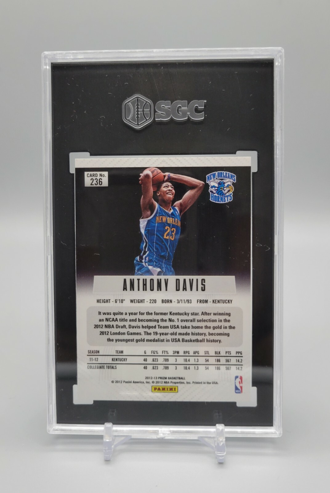 2012-13 Panini Prizm Anthony Davis Rookie Card #236 RC Gem Mint SGC 10 ...