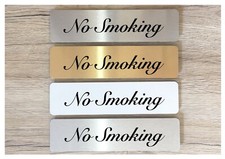 ITALIC NO SMOKING SIGN Custom-Made for Office Hotel Cafe Restaurant Plaque 8x2"