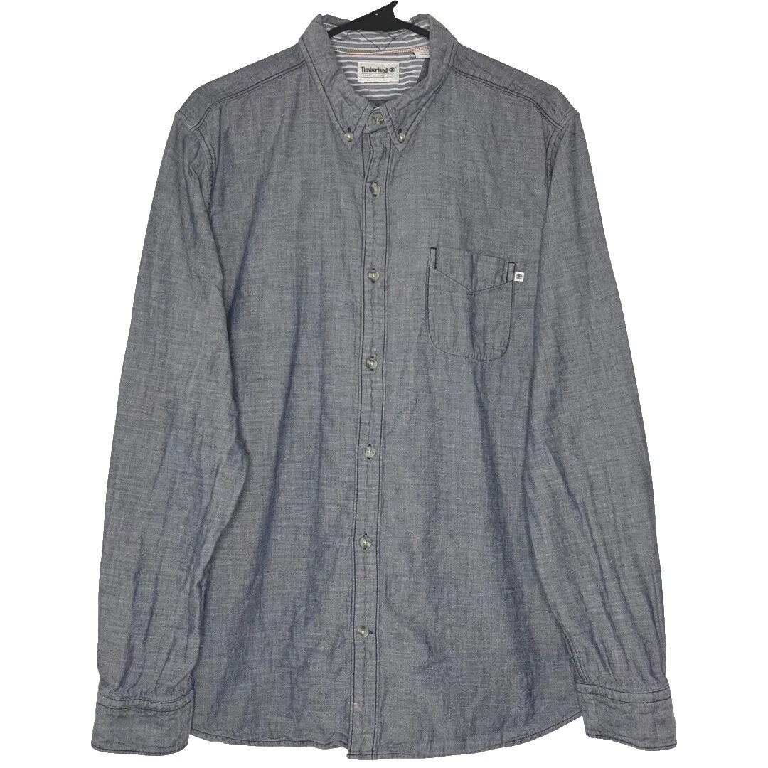 Timberland Cotton Long Sleeve Solid Casual Button-Down Shirts for Men