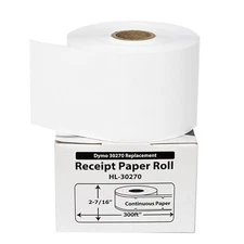 DYMO LW-30270 Continuous Direct Thermal Receipt Paper - (50) Rolls of 300'