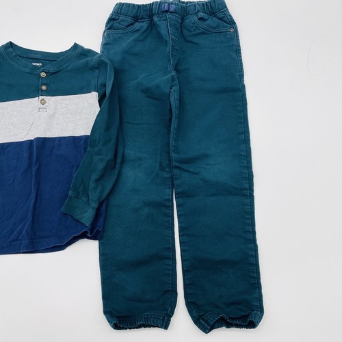 Carters Kid Youth Boys Size 7/7A Henley Shirt and Pull On Pants Matching Set 775 - Picture 3 of 7