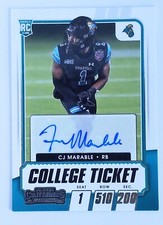 2021 Panini Contenders Draft CJ Marable Auto College Ticket 320 Stallions Rookie
