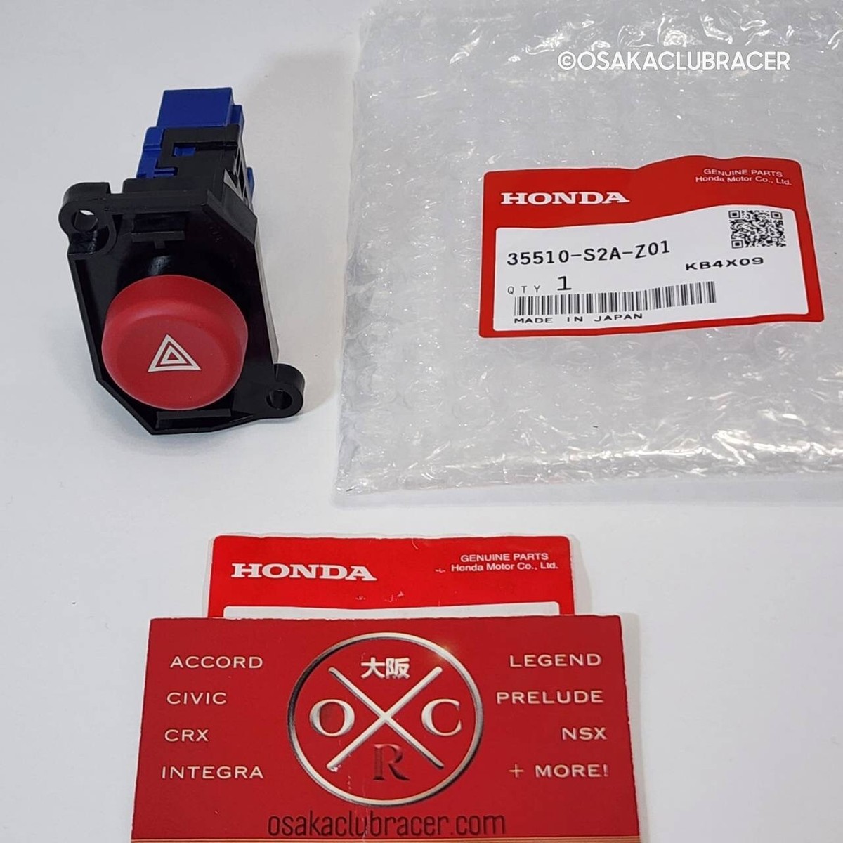 New GENUINE OEM Honda S2000 Hazard Button Switch 04-09 AP2 35510