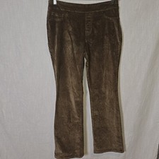 Diane Gilman DG2 Brown Pullon Velvet Wide Leg Pants Sz PM