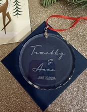 Personalized Crystal Custom Ornament/First Christmas Married , Custom 2025 GIFT