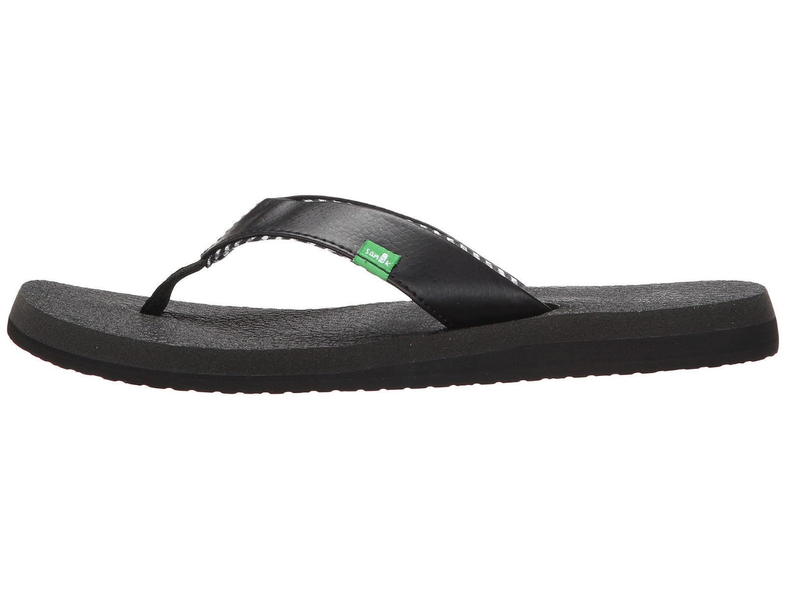 Women Sanuk Yoga Mat Flip Flop Sandal SWS2908 Ebony 100 Authentic