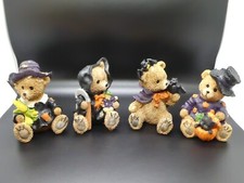 Lot Of 4 RESIN Halloween Teddy Bear Figurines in Costumes - Made in China