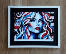 AIDAN FLUX | Hand Signed Authentic Print Framed | COA | American Woman