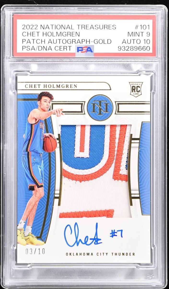 22-23 National Treasures Chet Holmgren RC Patch Auto Gold RPA /10 