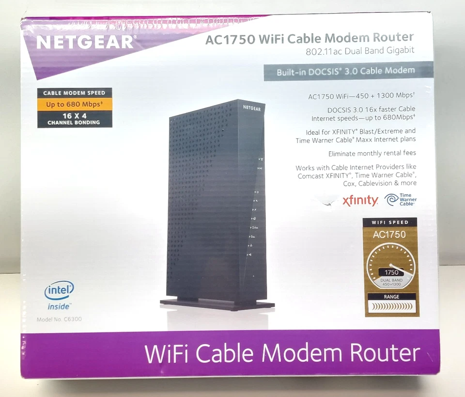 Netgear AC1750 WiFi Cable Modem Router C6300 DOCSIS 3.0 - Image 2 of 4