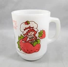 Strawberry Shortcake Mug Anchor Hocking Milk Glass American Greetings 1980 Vtg
