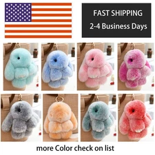Cute Charm Key Chain Bag pendant Plush Bunny Toy Rabbit Fur Doll Gifts Keychain