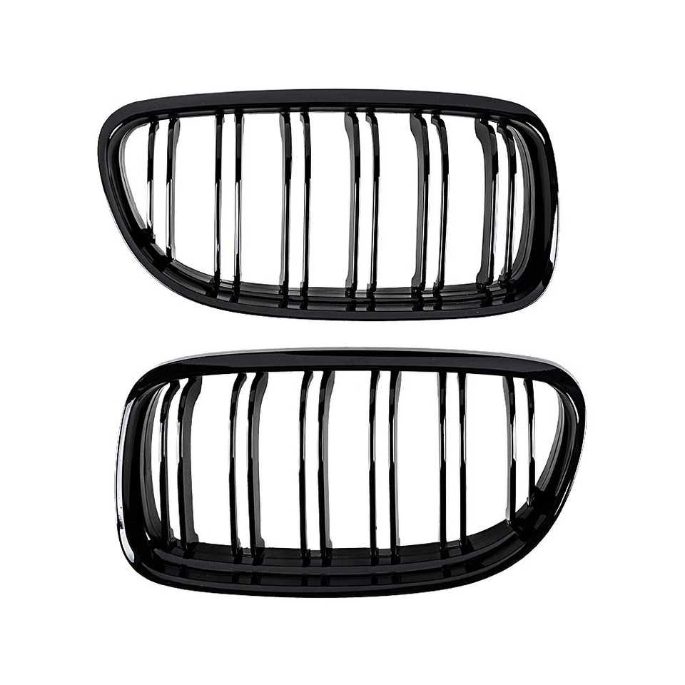 Gloss Black Front Kidney Grille Dual Line for BMW E90 3-Series E91 LCI 4DR 08-11 Foto 3 de 4