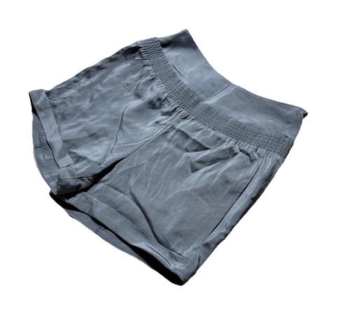 Theyskens Theory Rare Double Waistband Shorts 4 Gray Cuffed Designer Silk Blend - Picture 2 of 8