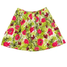 Talbots Skirt Womens Size 16 Pink Floral Work Pleated Career Professional Preppy