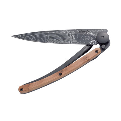 Deejo - 37G Folding Pocket Knife Belt Clip - Eagle Design 3.7-Inch Stainless