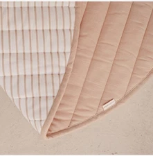 Toddlekind Snuggle Quilted Cotton Play Mat Baby Blanket - Sandstone Stripes