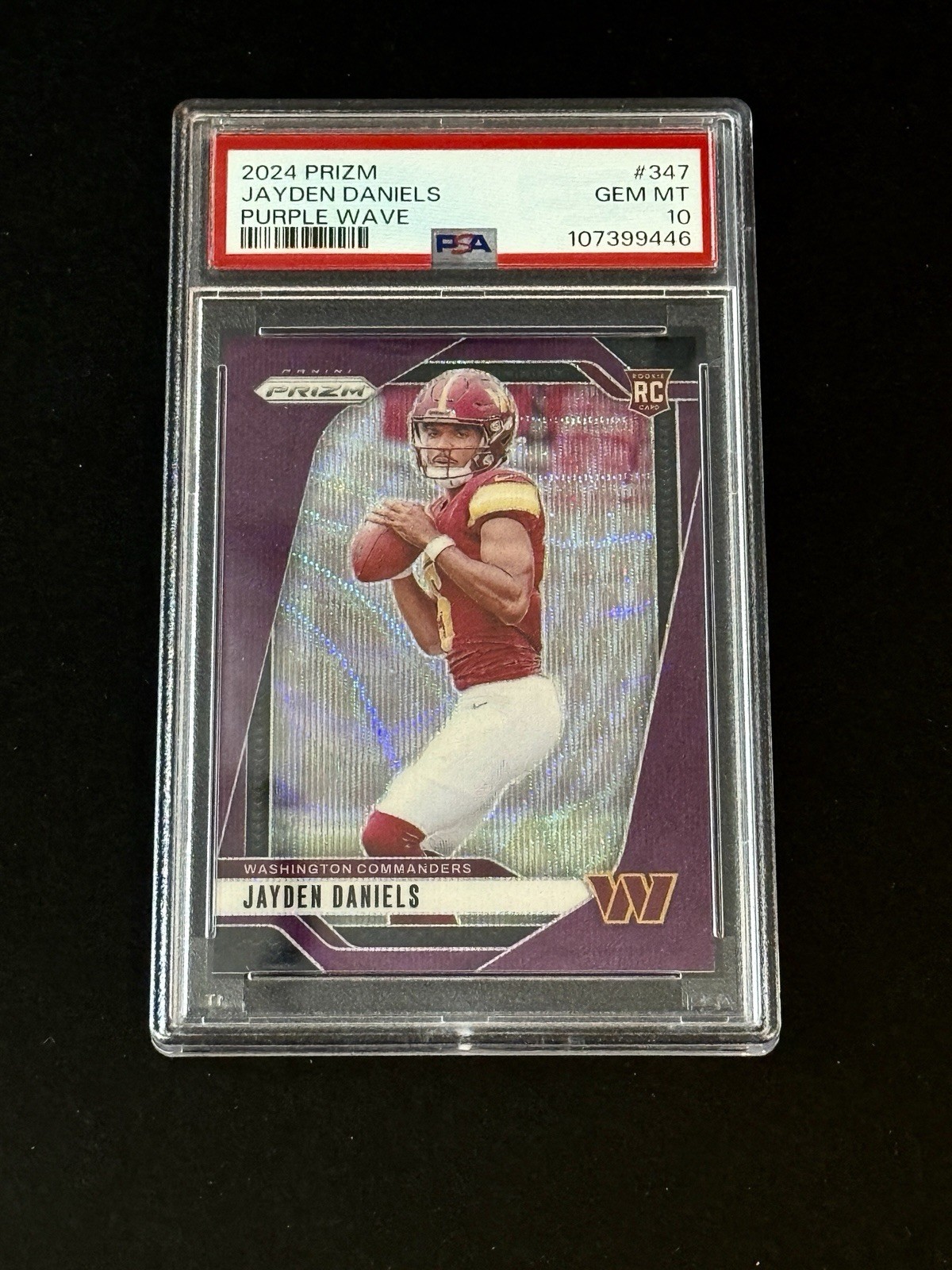 2024 Panini Prizm  Jayden Daniels #347 Purple Wave Prizm /99 PSA 10