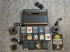Atari Console Light Sixer 6 Switch Bundle 14 Games OEM Joysticks Cleaned Tested