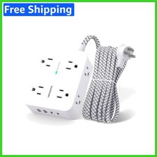 Compact Surge Protector with 8 Outlets, 4 USB Ports Overload Protection -