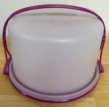 Vintage Tupperware Toys 3-Piece Pink Cake Holder Carrier BH14