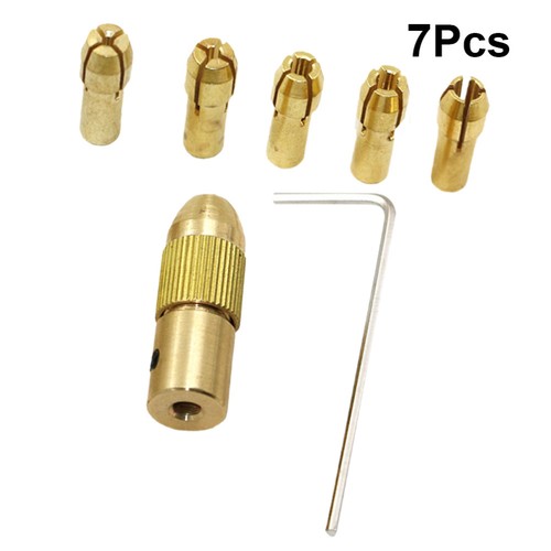 7Pcs Brass Collet for Rotary Tool Micro Drill Chuck Compatible with Wood - Picture 8 of 11