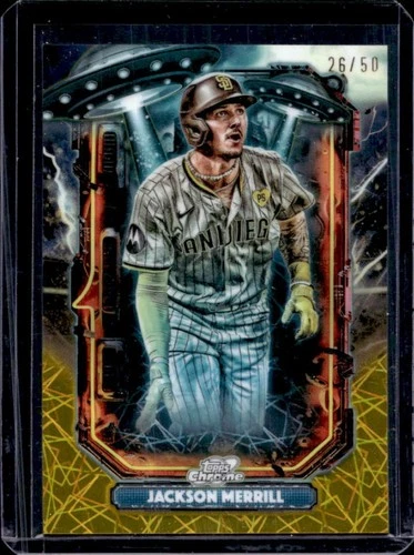 2025 Topps Cosmic Chrome Jackson Merrill Extraterrestrial Gold Refractor #26/50
