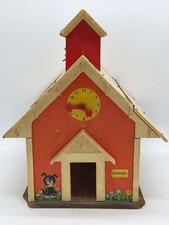 Fisher-Price Play Family Schoolhouse Toy 923 w/ Chalkboard  Bell 1971 Vintage