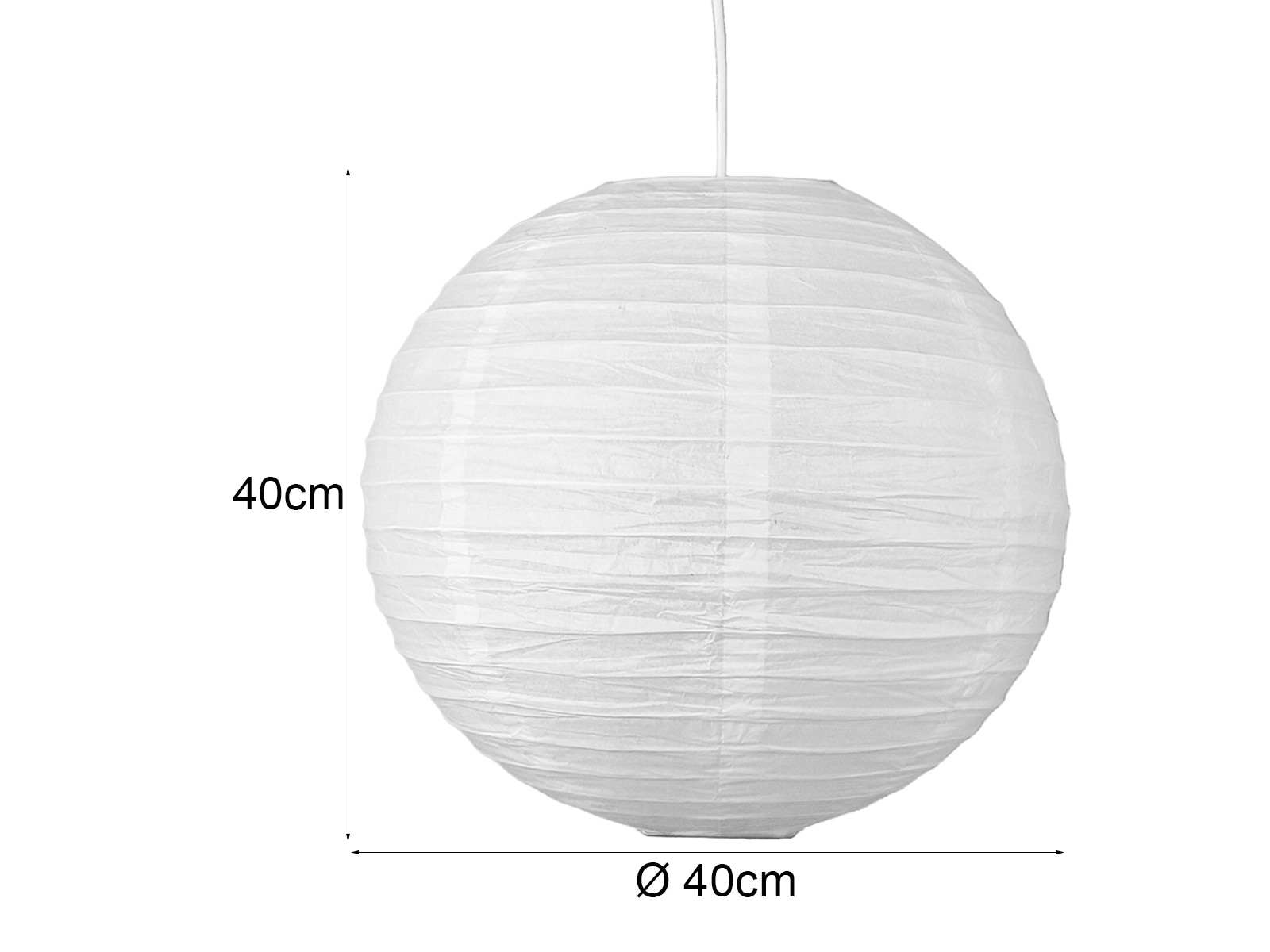 Paralume in carta per lampada a sospensione cameretta bambini a forma di sfera bianco naturale Ø 40 cm foto 3