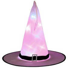 Halloweens Decor Props LED Glowing Witch Hat Hanging Party Wizard Cap Unisex
