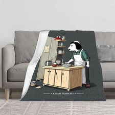 Durable Soft  Warm Flannel Blanket -Cozy Sofa Blanket with Charming Cartoon Dog