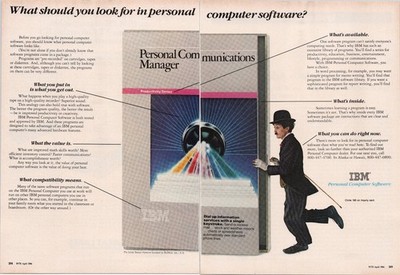 IBM Personal Computer Software 1984 2 Page Vintage Print Ad Productivity Series