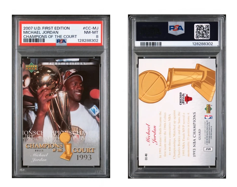 2007-08 UD First Edition Michael Jordan Champions of Court PSA 8 POPULATION 7! - Image 2 of 2